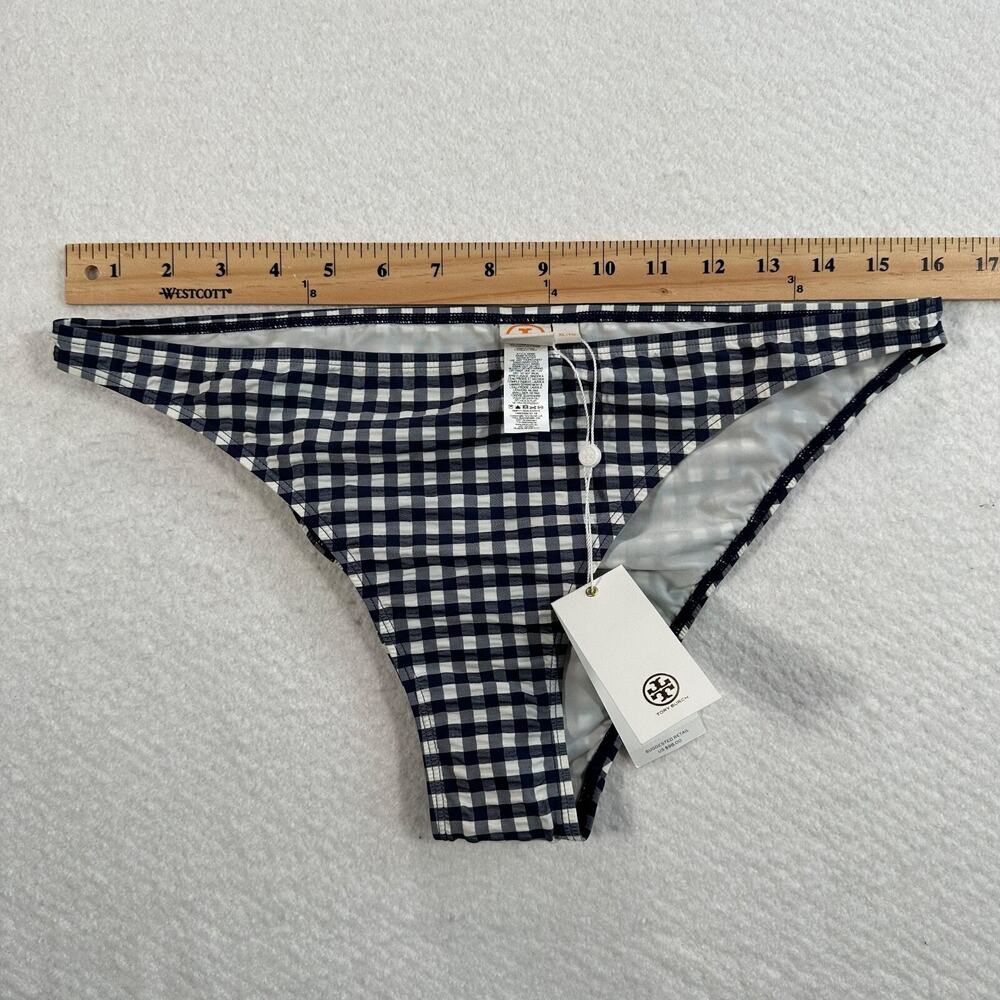Tory Burch Gingham Hipster Bikini Bottom 48960 Women's X-Large Swim Navy/White - Picture 9 of 9